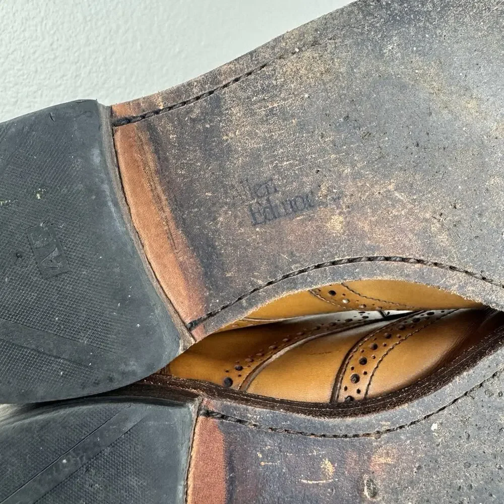 Allen Edmonds Dalton Wingtip Brogue Dress Boot Lace Up Leather Walnut Brown 12 D